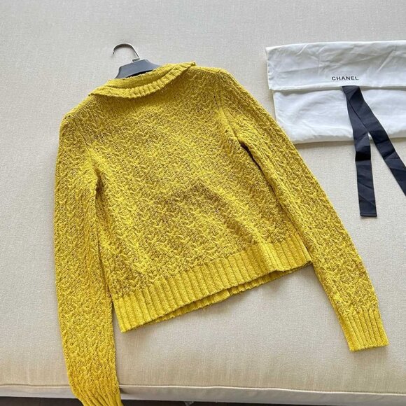 Chanel Ruffled Yellow Knit Cardigan - Picture 11 of 11